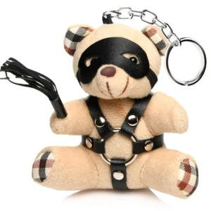 Trinity Vibes Shibari-Inspired Teddy Bear Keychain, Burnt Orange, 10cm