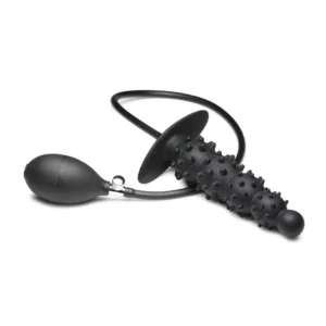 XR Brands Ass Puffer Nubbed Inflatable Silicone Plug Black