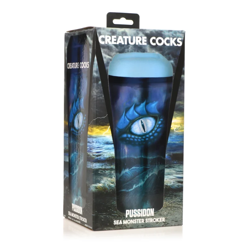 Pussidon Sea Monster Intimate Machine Blue - Textured Stimulation Sleeve