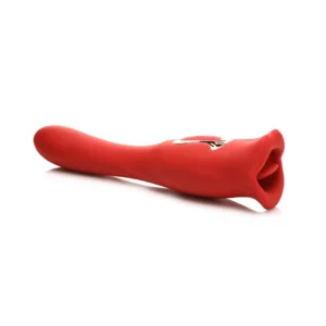 Kiss and Tell Pro Dual-Ended Vibrator Red - Flexible Silicone, Waterproof