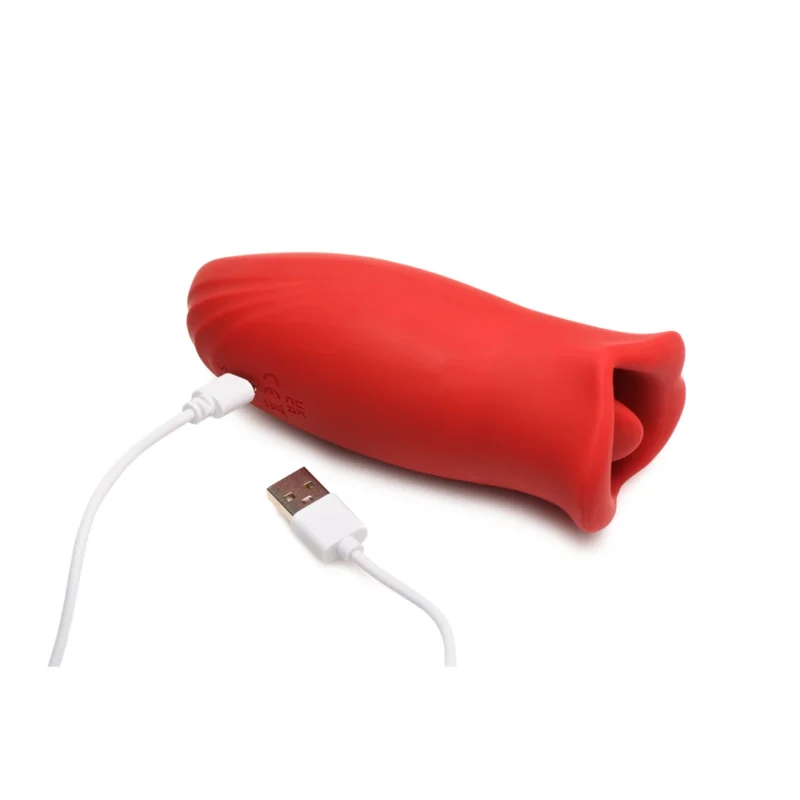 Kiss and Tell Silicone Vibrating Clitoral Stimulator Red IPX6 USB