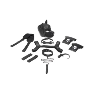 XR Brands Neoprene Puppy Kit Black - Complete Roleplay Set, Adjustable Fit