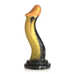 XR Brands Golden Snake Silicone Intimate Toy Gold-Black Large
