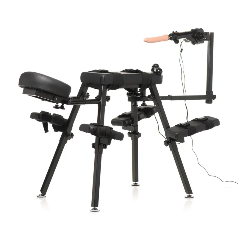 XR Brands Obedience Bench Adjustable Table with Intimate Machine Black