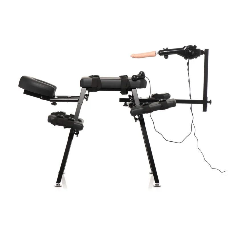 XR Brands Obedience Bench Adjustable Table with Intimate Machine Black