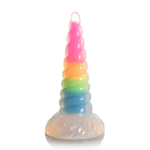 UniGlow Silicone Intimate Machine Rainbow Glow-in-the-Dark, Suction Cup Base