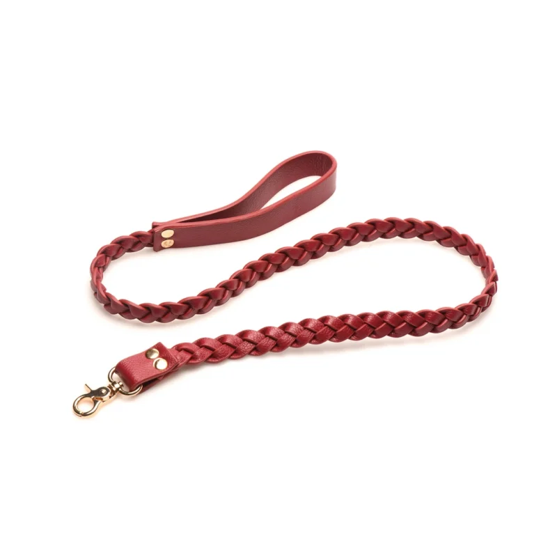 XR Brands Vegan Leather Restraints Set Red Adjustable Buckles