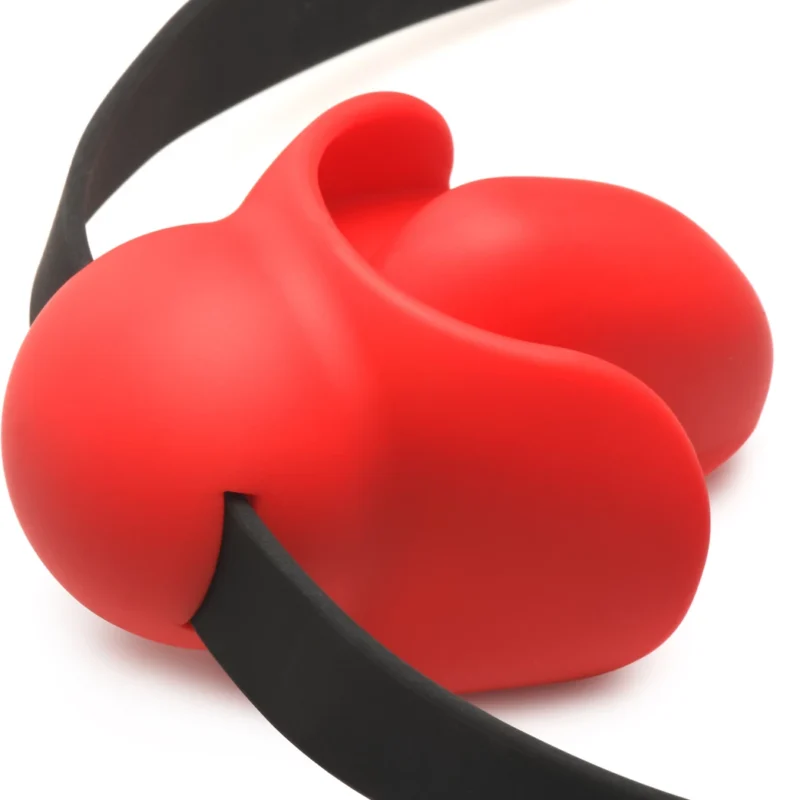 XR Brands Gag Order Silicone Ball Mouthguard Red Adjustable Strap 3.8”