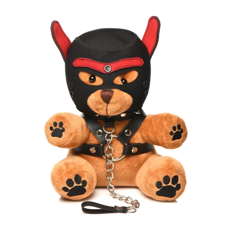XR Brands Pup Bear Plush Toy with Neoprene Accessories 23cm