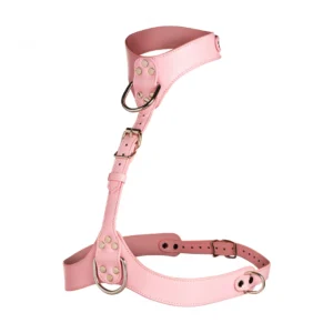 Vixen Vegan Leather Chest Harness Pink Adjustable Women’s Model