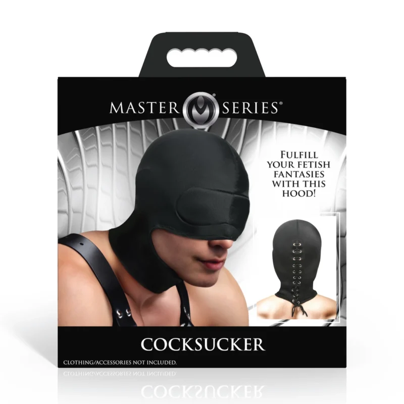 XR Brands Cocksucker gobtuvas su atvira burna juodas - reguliuojamas