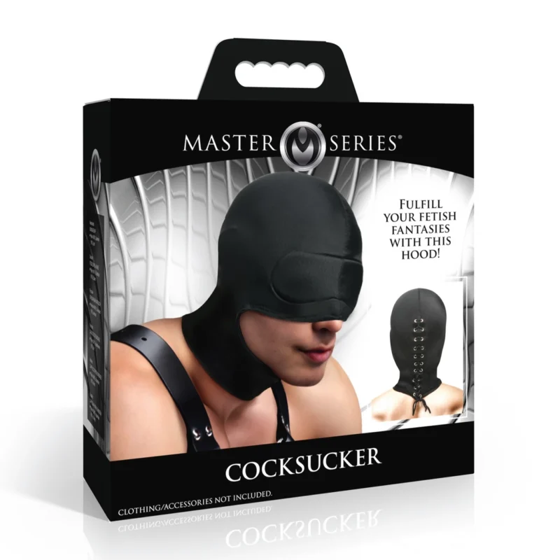 XR Brands Cocksucker gobtuvas su atvira burna juodas - reguliuojamas