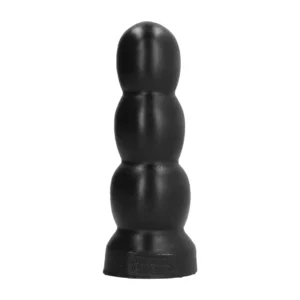 Domestic Partner Bubble Butt Bullet Black Anal Plug, Soft Rubber, 3-Step Shape