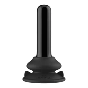 Chrystalino Thumby Black Glass Model with 10-Speed Vibration & Suction Cup