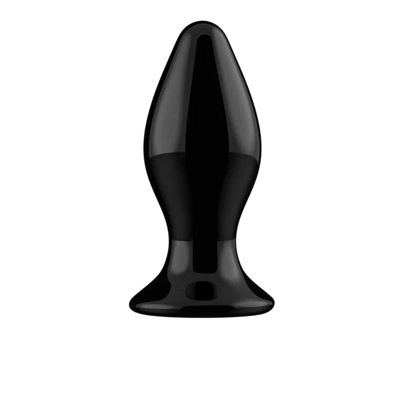 Shots Chrystalino Black Glass Intimate Device with Suction Cup & Remote