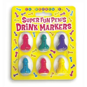 Kheper Games Drink Markers Set 6pcs - Colorful Party Glass Identifiers