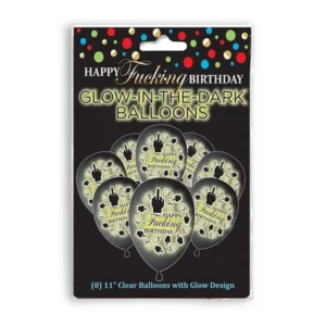 NPW Happy Birthday Glow Balloons 8-Pack - Luminous Party Decor 11"