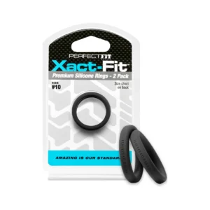 Perfect Fit Xact-Fit #11 Adjustable Silicone Ring 2-Pack Black