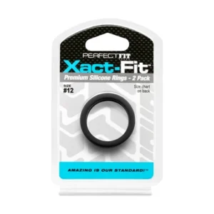 Perfect Fit Xact-Fit #12 Silicone Ring Set 2-Pack, Black, 2.2 cm ID