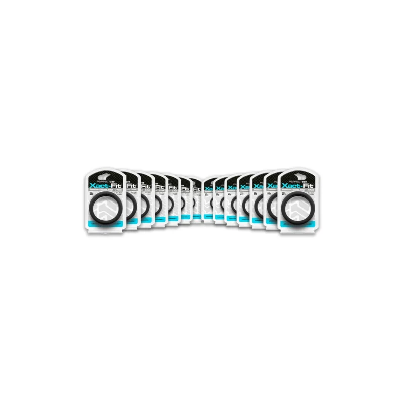 Perfect Fit Xact-Fit #12 Silicone Ring Set 2-Pack, Black, 2.2 cm ID