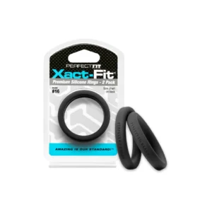 Perfect Fit Xact-Fit #16 Precision 2-Ring Set, Soft Silicone, Black