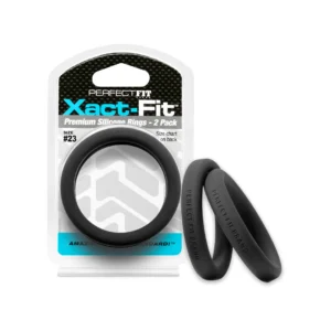 Perfect Fit Xact-Fit #23 Comfort Ring 2-Pack, Ultra-Soft Silicone, Black