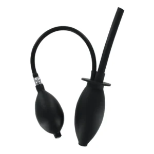 Master Series Silicone Inflatable Enema System with Hose, Black