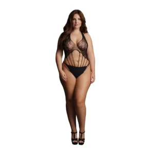 Obsessive Strappy Lace Teddy Plus Size - Elegant Stretch Bodysuit XXL-5XL