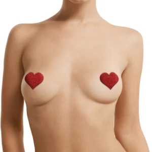 LUXE Nipple Cover Set Cross Star Heart Red - 3 Pair Decorative Pack