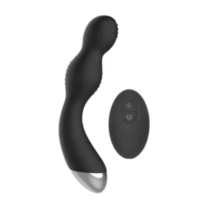 ElectroShock G/P-Spot Silicone Stimulator Black Wireless Remote IPX7