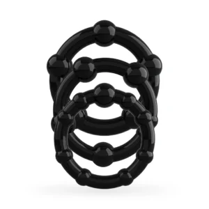 Triple Bead Performance Ring Set Black by Triple Bead - 3 Sizes, Textured Surface