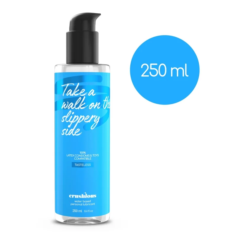 Crushious Vandens pagrindo lubrikantas 250 ml – nekenksminga odai ir žaislams saugi formulė