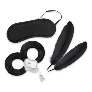 Lover's Dream Starter Set 4-Piece Black Bondage Accessories Kit