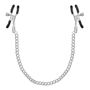 Fetish Fantasy Series Adjustable Silver Chain Clamp Set - Metal & Rubber