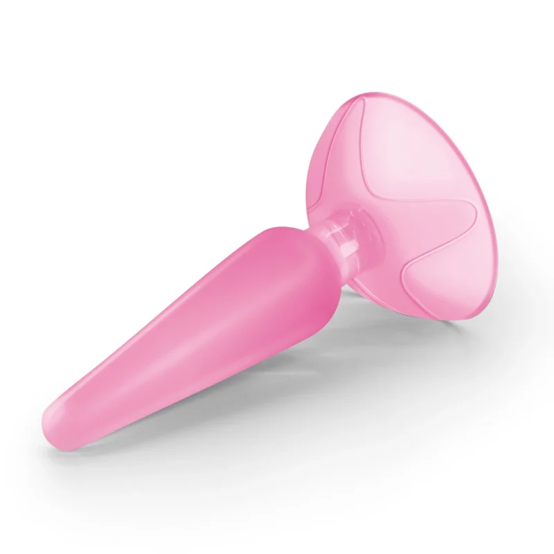 Crushious Jolly Pink – kompaktiškas silikoninis analoginis kištukas su siurbimo pagrindu
