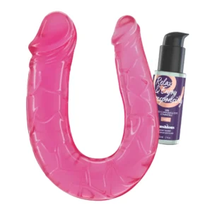Crushious Deep Diver Set - Double-Ended Flexible Model with Anal Lubricant 50ml Pink