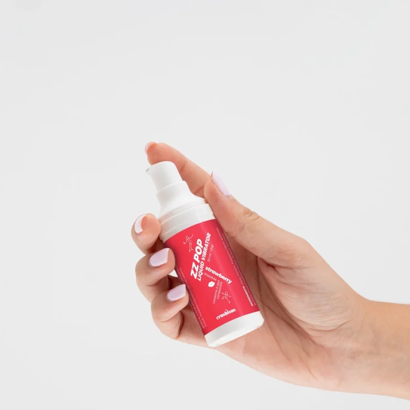 ZZ Pop Kissable skystas vibracinis braškių gelis 30 ml – aromatizuotas pojūčių gelis