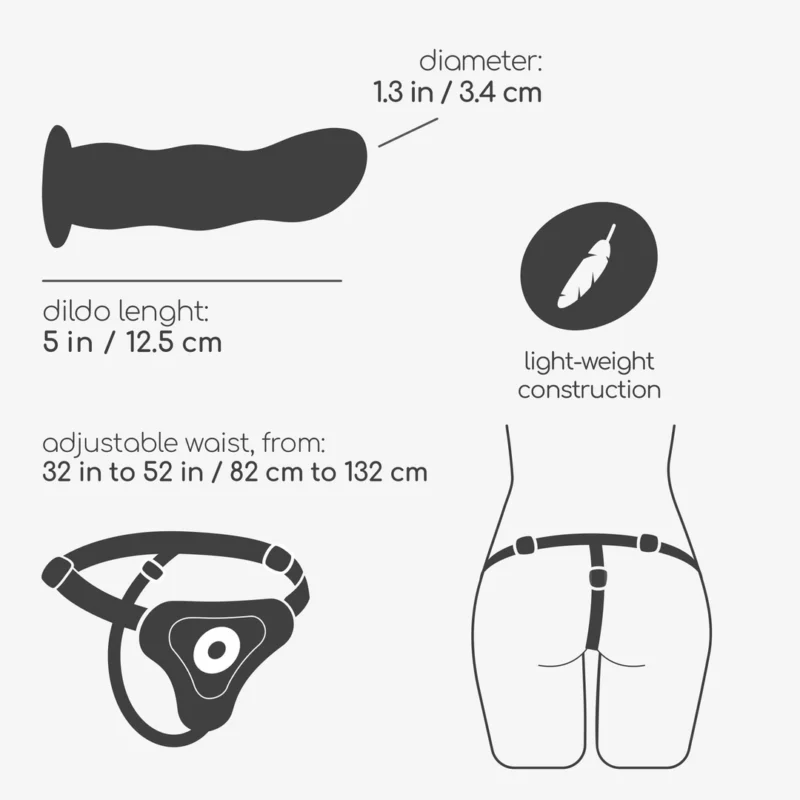 Crushious Snapper Adjustable Strap-on System Black 12.5cm Silicone