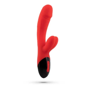 Crushious Dare Dong Rechargeable Dual Action Vibrator Red 20cm