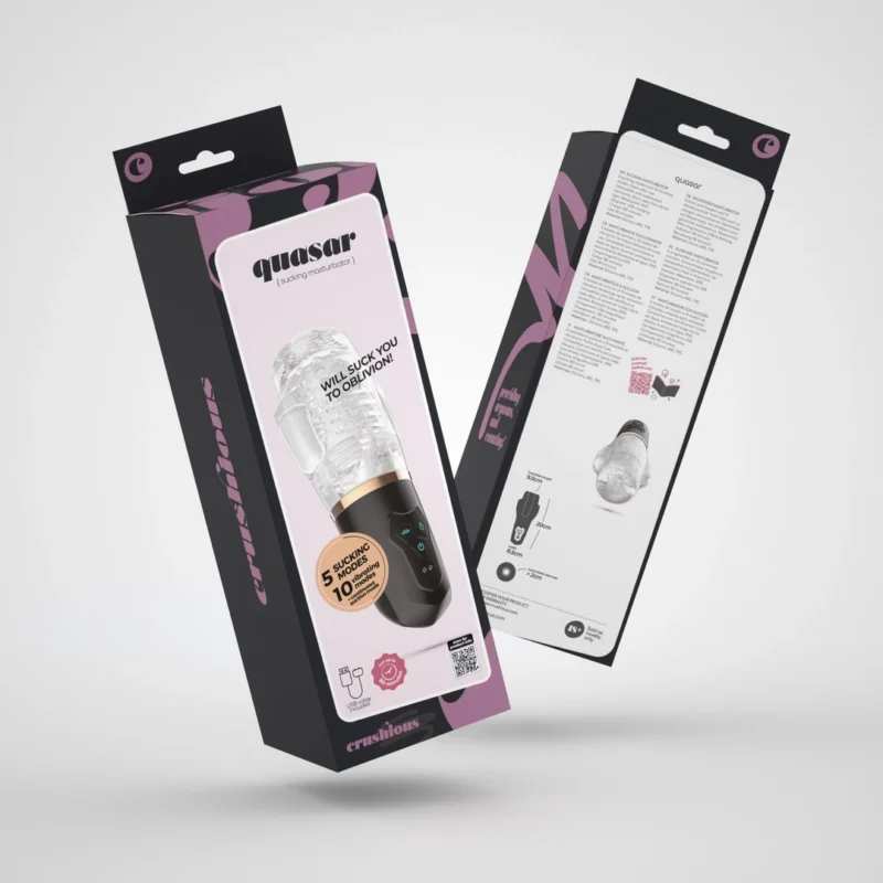 Crushious Quasar Transparent Intimate Device with Suction & Vibration, 20cm
