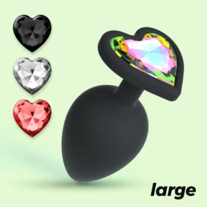 Crushious Cuore Black Intimate Plug Large with 4 Changeable Jewels