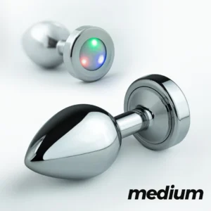 Crushious Borealis Medium Metal Plug RGB LED Silver 8.5cm Ergonomic Design
