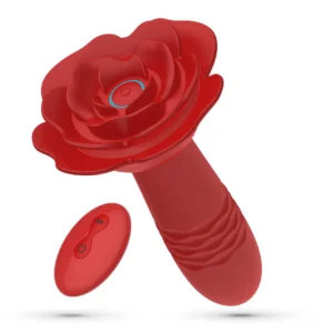 Crushious Romeo Intimate Rose Plug Red with Thrust & Remote Control, 14.2 cm