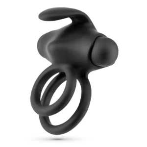 Crushious Thumper Double Vibrating Ring with Remote - Black, Silicone, 8.5 cm