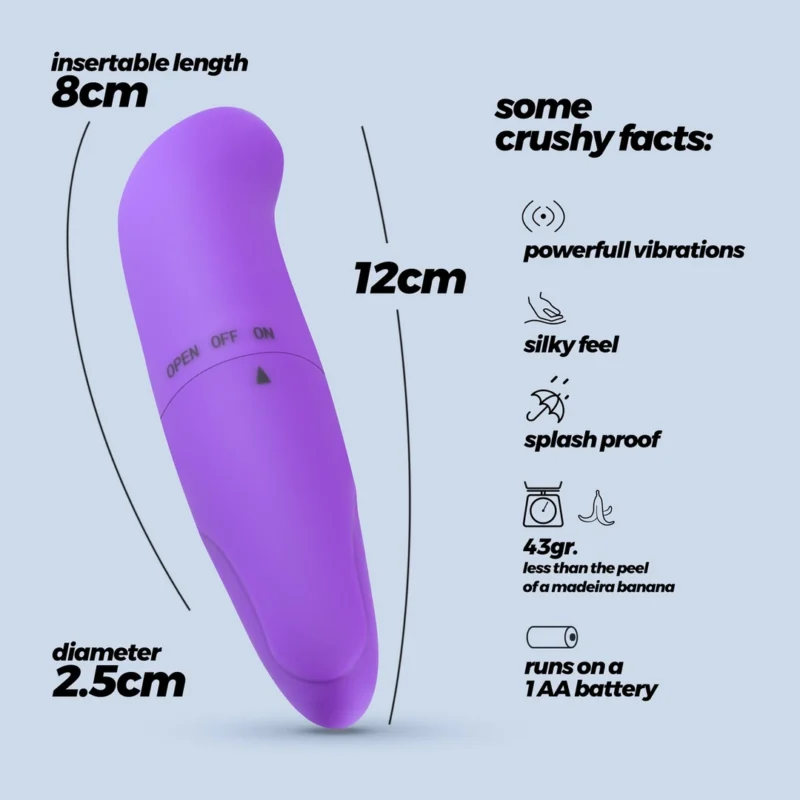Crushious G-Finder Mini Intimate Massager Purple, 8 cm ABS