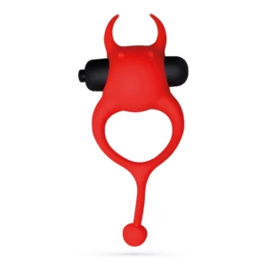 Crushious Daemon Vibrating Silicone Ring Red 10 Modes 12.5cm