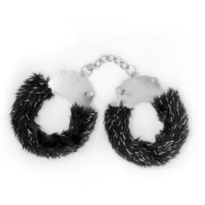 Crushious Spangle Adjustable Metal Handcuffs with Soft Black Plush Lining