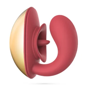 Crushious Arcane intymios stimuliacijos įtaisas, raudonas/auksinis dvigubas variklis, 10 cm