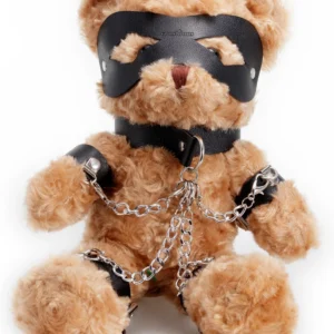Crushious Crushito Plush Bear 31cm Black - Decorative Collectible with Harness