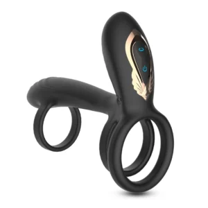 Crushious Tornado Black Rotating Intimate Ring with Remote Control 12cm